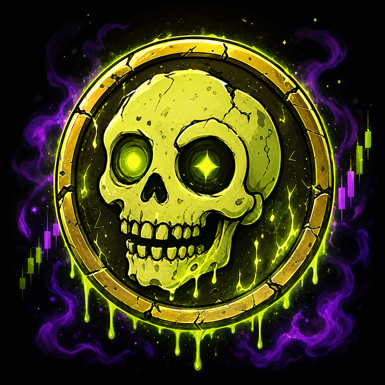Glowing skull coin